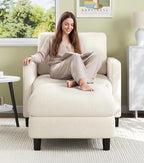 Welzona Sofa Accent Chair with Ottoman, Tool-Free Setup Living Room Accent - Image 3