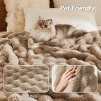 L'AGRATY Faux Rabbit Fur Throw Blanket - Image 5