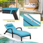 HOMREST Outside Chaise Lounge Chairs Set of 2, Adjustable 5 Position Outdoor PE - Image 8