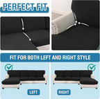 H.VERSAILTEX Sectional Couch Covers 8 Pieces Stretch Sofa Covers - Image 5