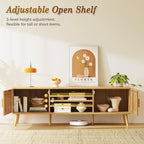 SUPERJARE Boho TV Stand for 65 Inch TV, Entertainment Center - Image 3