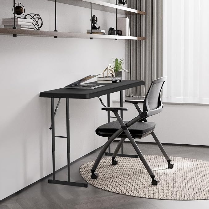VINGLI 4 FT Narrow Folding Table, Home Work - Image 10