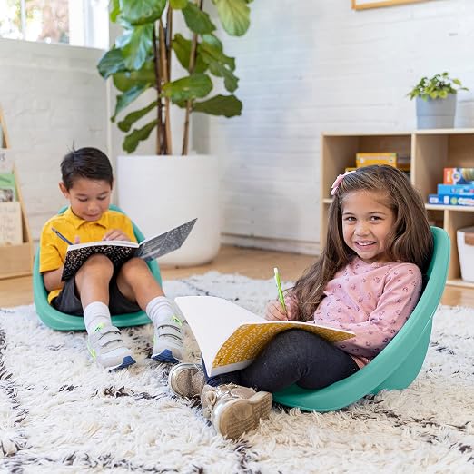 ECR4Kids Plastic Leaf Scoop Floor Rocker Seat, Classroom Furniture - Image 2