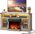 WLIVE 3-Sided Glass Electric Fireplace TV Stand - Image 9