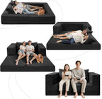 Futon Sofa Bed with Pillow, 3-in-1 Sleeper Sofa Bed with Removable Cover - Image 9