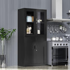 71”H Display Cabinet with Adjustable Shelves, 4 Door Display Cabinets with - Image 7