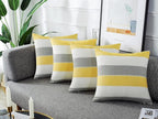 AmHoo Pack of 2 Farmhouse Stripe Check Throw Pillow Covers Set Case Cotton - Image 3