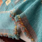 DREAMINGO Teal Boho Couch Cover Jacquard Chenille Sofa Covers Washable 3 Seater - Image 6