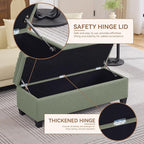 WUTUTUEE 50" Fabric Storage Ottoman Bench, Upholstered Rectangle End of Bed - Image 3