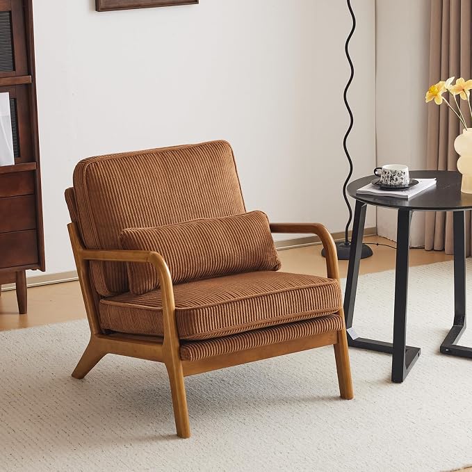 VINGLI Upgraded Premium Corduroy Accent Chair, Upholstered Arm Chair, Solid - Image 7