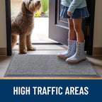 OLANLY 2-Pack Front Door Mats 71x47, Waterproof Heavy-Duty Doormats | Light Gray - Image 7