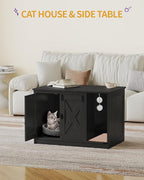 Hzuaneri Cat Litter Box Enclosure, Hidden Litter Box Cabinet Furniture - Image 2