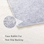 SHACOS Silky Soft Faux Rabbit Fur Area Rug 3'x5' Non Slip Washable Padded Throw - Image 2