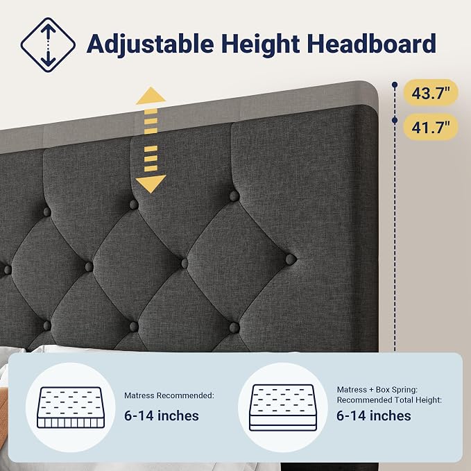 Allewie Upholstered Full Size Platform Bed Frame - Image 4