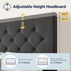 Allewie Upholstered King Size Platform Bed Frame - Image 4