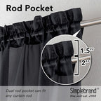 Simplebrand Black Sheer Curtains 96 Inches Long, Light Filtering Rod Pocket - Image 6