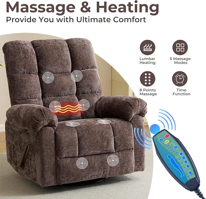 Oversized Swivel Rocker Recliner - Image 3