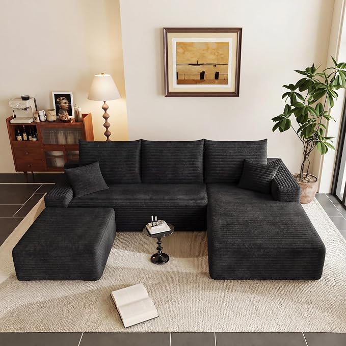 95" Cloud Sectional Couch U-Shaped Chaise - Image 6