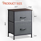 WLIVE Nightstand, 2 Drawer Dresser - Image 3
