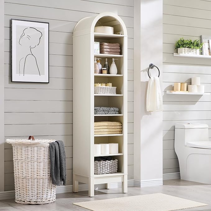 IFGET 71" Tall Arched Bookshelf, 8 Tiers Arch Bookcase - Image 6
