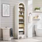 IFGET 71" Tall Arched Bookshelf, 8 Tiers Arch Bookcase - Image 6