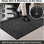 Super Absorbent Front Door Mat, 29.5" x 17", Non-Slip Washable Indoor Doormats - Image 4