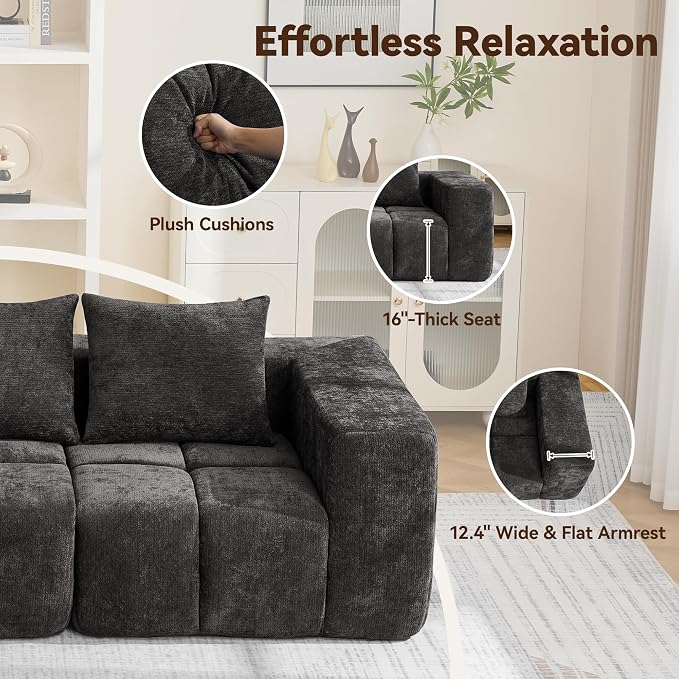 119" Boneless U-Shaped Sofa Couch - Image 5