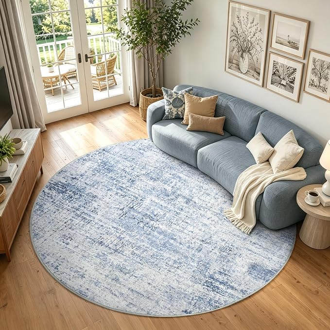 4Ft Round Area Rugs for Living Room, Soft Non-Slip Washable Rugs Modern - Image 2