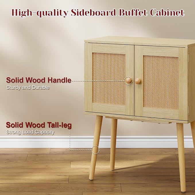 Sideboard Buffet Kitchen Storage Cabinet, Small Coffee Bar Cabinet - Image 4