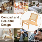 Welnow Mid Century Rattan Accent Chair, Bamboo Wood Lounge Chair - Image 6