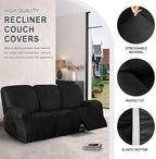 ANARACHON Leather Look Recliner Couch Cover, 8-Pieces Stretch Recliner Sofa - Image 4