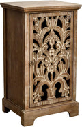 eHemco Vintage Hollow Carved Door End Table, Storage Cabinet by eHemco