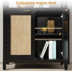 SICOTAS Bookshelf 5 Tier Book Shelf Rattan Boho 71" Tall Bookcase - Image 6