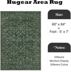 5x7 Dark Green Vintage Floral Washable Area Rug - Image 2