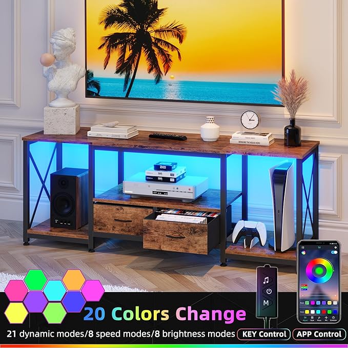 GYIIYUO TV Stand with Fabric Drawer - Image 4