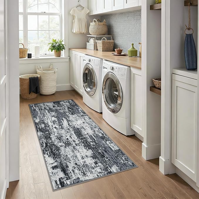 RELEANY Washable Runner 3'x6' Abstract Area Rug - Image 2