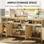 GarveeLife 65 Inch Fluted Sideboard Buffet Cabinet - Image 3