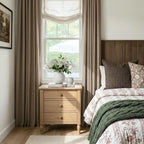100% Blackout Linen Textured Curtains 90 Inch Long, Copper Brown | 100% - Image 2