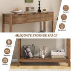 Nasonet Fluted Console Table, Wooden Sofa Table - Image 5