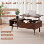 OLIXIS Wood Lift Top Coffee Table - Image 8