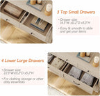 WAMPAT Beige 7 Drawers Dresser for Bedroom, Wide Chest of Drawers Kids Dresser - Image 5