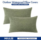 MIULEE Pack of 2 Decorative Outdoor Solid Waterproof Throw Pillow Covers Spring - Image 6