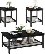 AWQM Coffee Table Set of 3, Industrial Coffee Table by AWQM