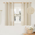 Natural Linen Semi Sheer Curtains 48 Inch by LAMIT