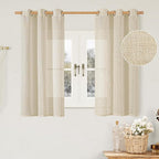 Sheer Linen Window Curtains 54 Inch Length by LAMIT