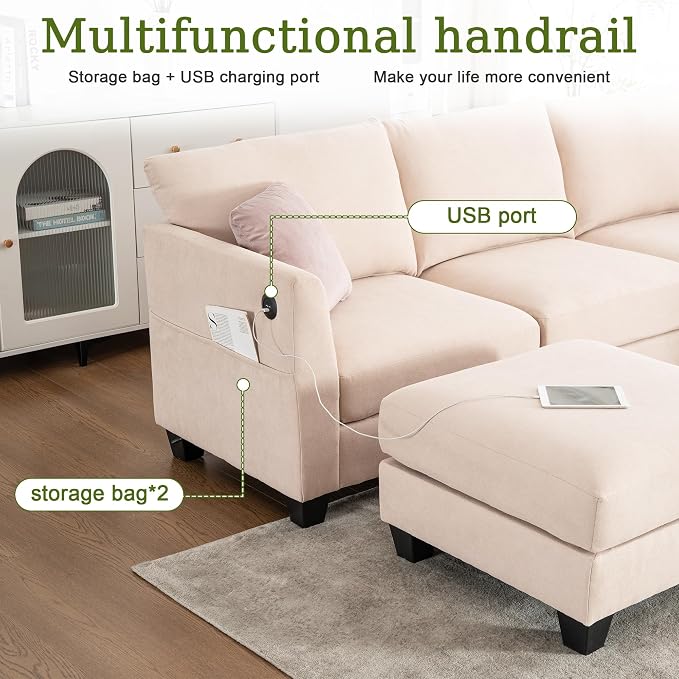 122.8" Large Sectional Couches for Living Room, 6 Seater L Shaped Modular - Image 5
