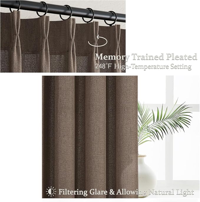 Extra Long 108 Inch Dark Brown Floor to Ceiling Curtains - Image 3