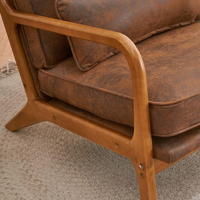 VINGLI Cozy Living Room Chairs, Microfiber Rustic Accent Chairs Set of 2 - Image 5