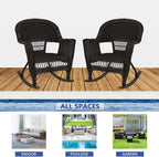 Jeco Set of 2 Wicker Rocker Chairs - Image 9