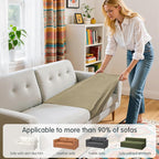 Hokway Stretch Couch Cushion Covers, 2 Piece Individual Sofa Cushion - Image 4
